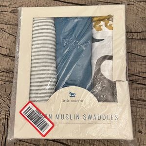 Little Unicorn Muslim cotton , 3 pack swaddle blankets